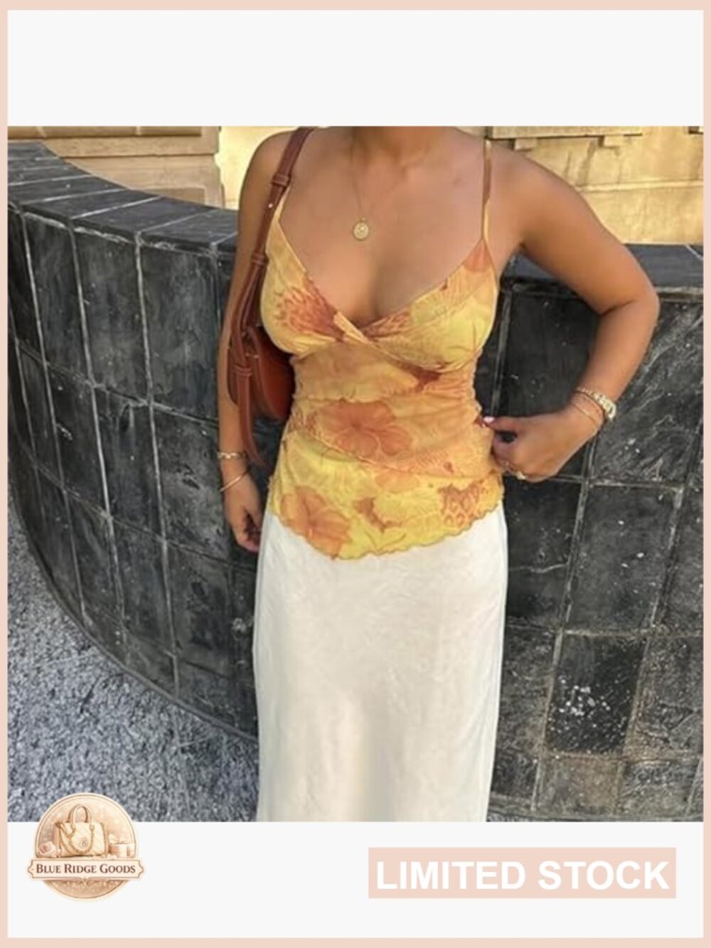 Y2K Mesh Camisole Floral Sheer Tank Top Spaghetti Strap V-Neck Summer Going Out - Picture 3 of 3